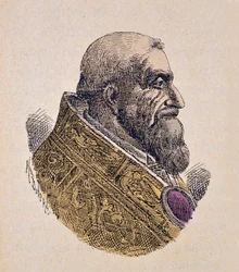 Portrait of the Pope Urban VII (1590), 1898 (engraving with later colouration)